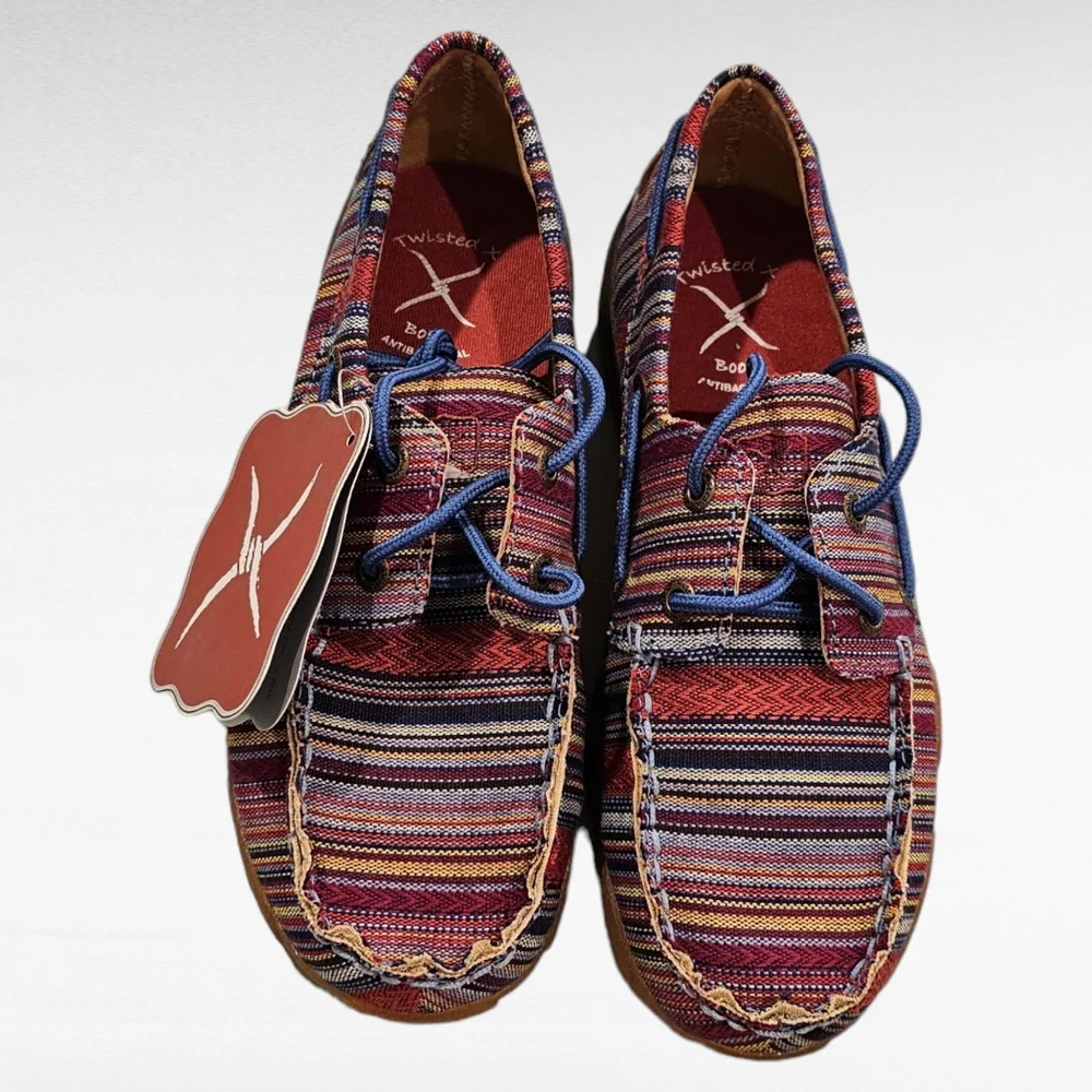 Twisted X Serape Moccasin Boat Shoes Style YDM0041 Kids Youth Size 2M